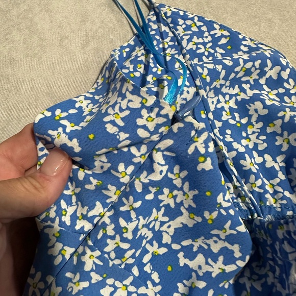 Zara Blue Floral Spaghetti Strap Dress - Picture 10 of 10